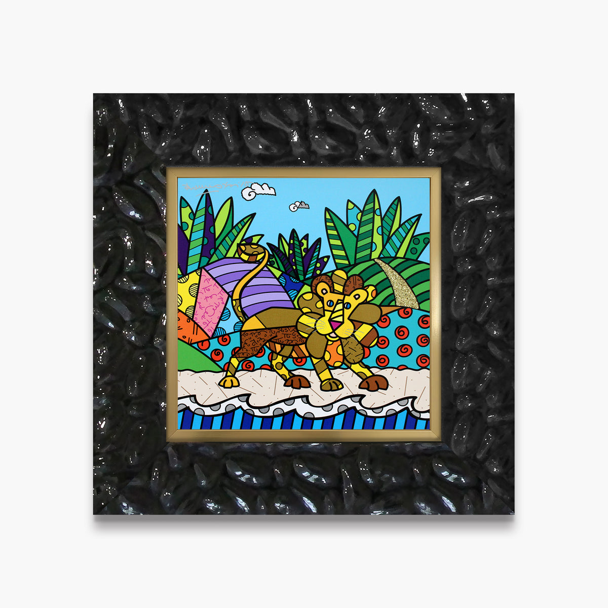 Romero Britto road to paradise limited edition  contemporary pop art piece