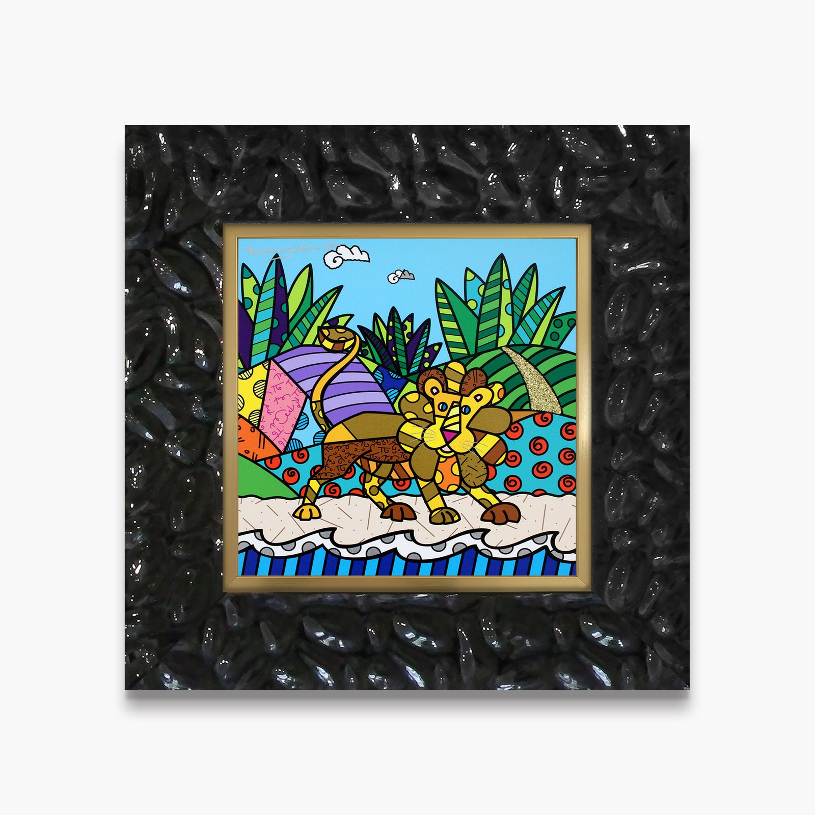 Romero Britto road to paradise limited edition  contemporary pop art piece