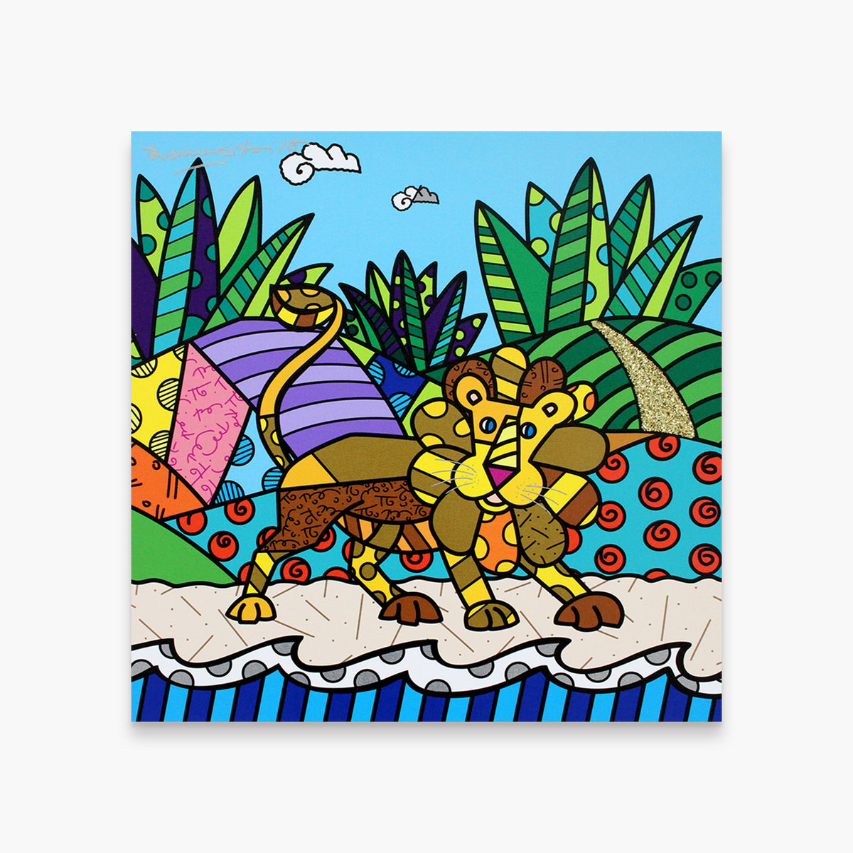 Romero Britto road to paradise limited edition  colorful pop art design