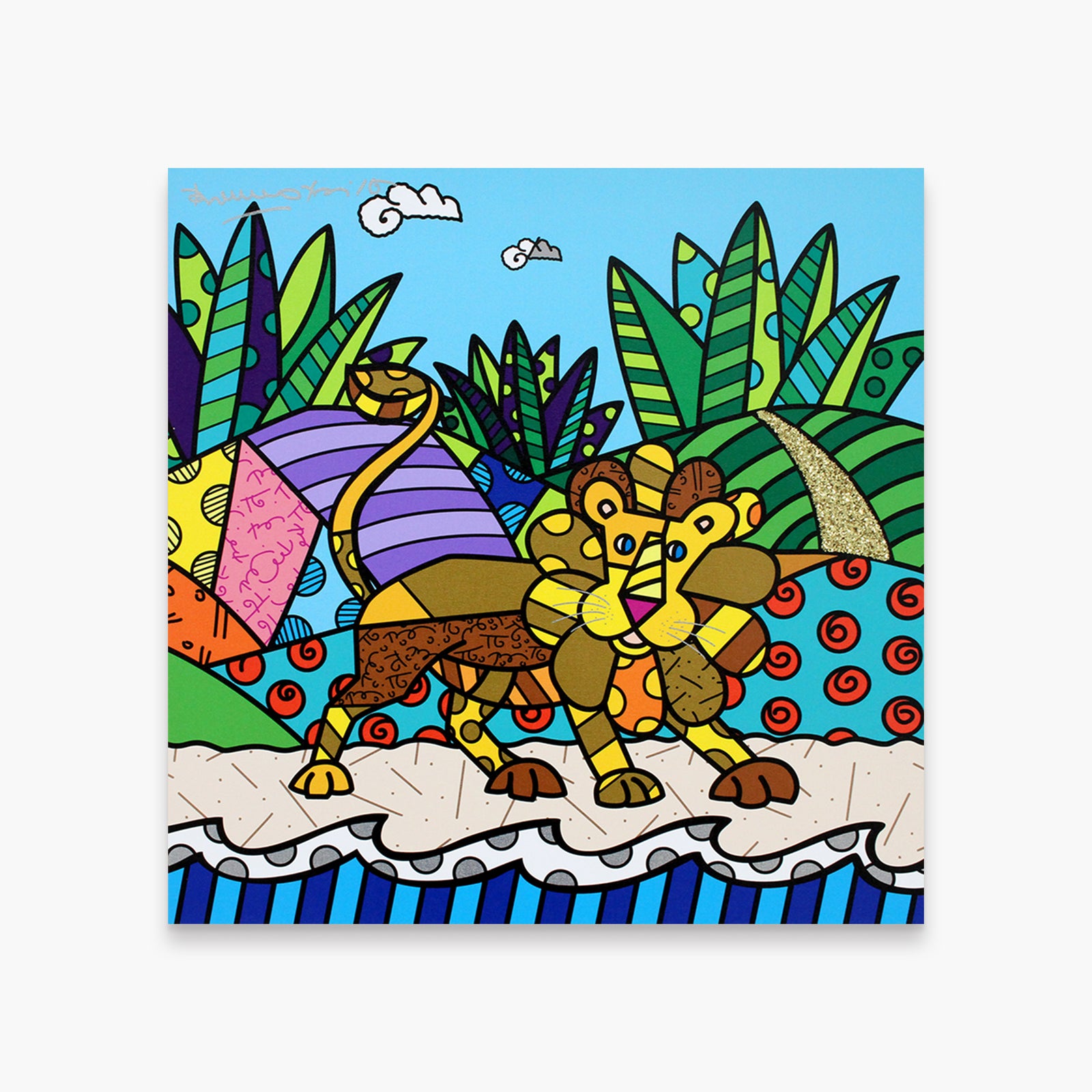 Romero Britto road to paradise limited edition  colorful pop art design