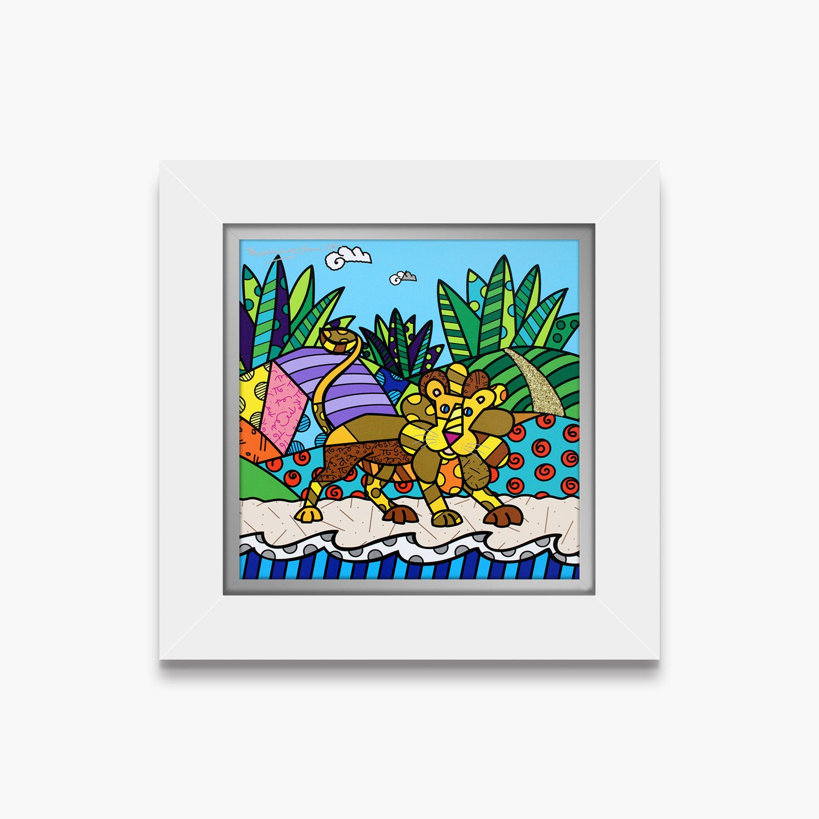 Romero Britto road to paradise limited edition  contemporary pop art piece