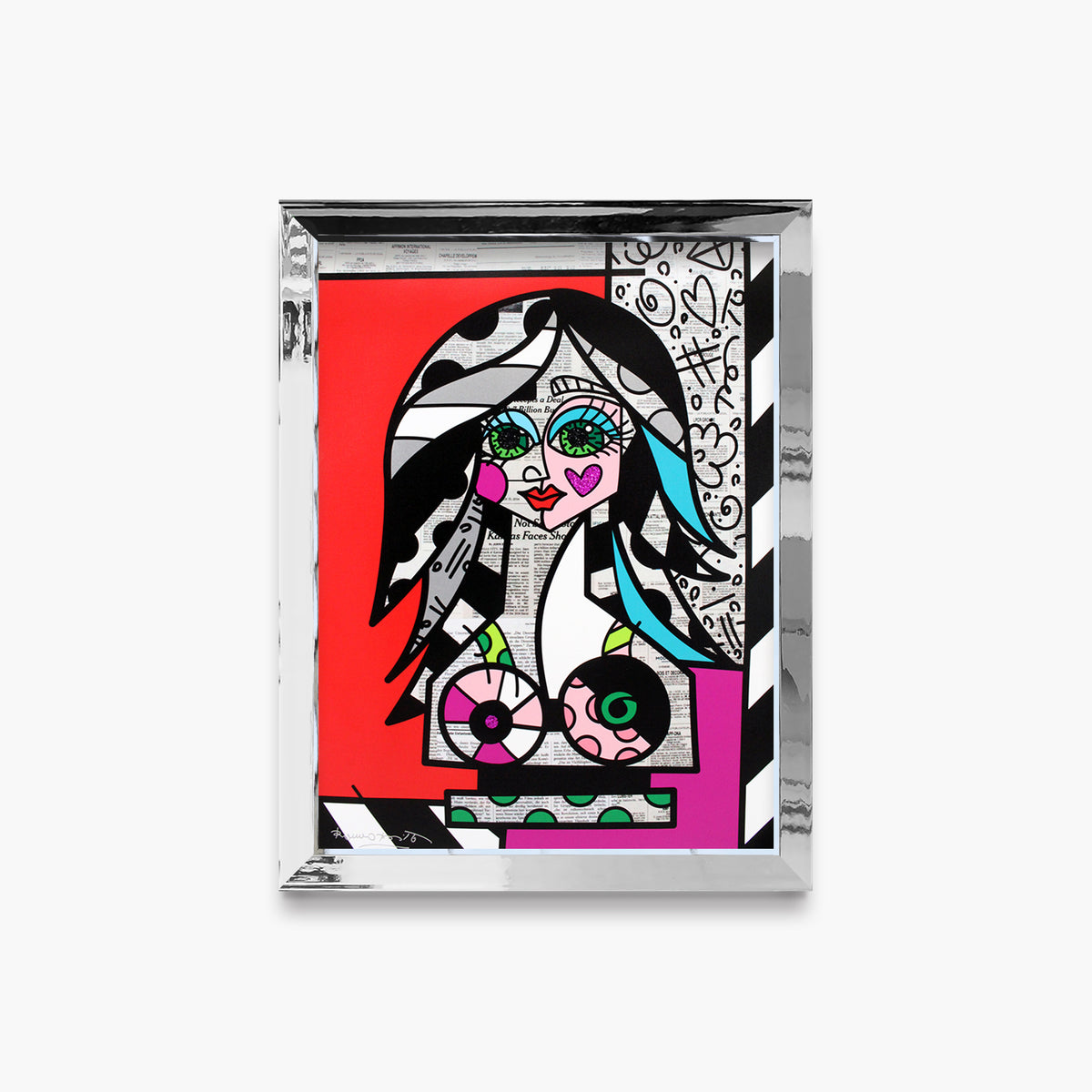 red pink limited edition print  artistic colorful design collectible