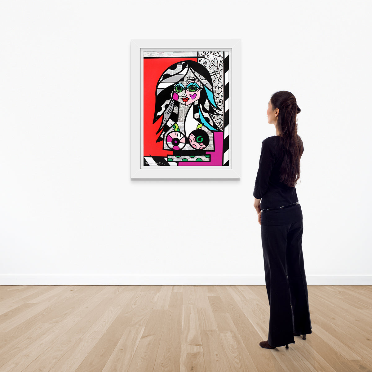 modern pop art red pink limited edition print  vibrant home decor