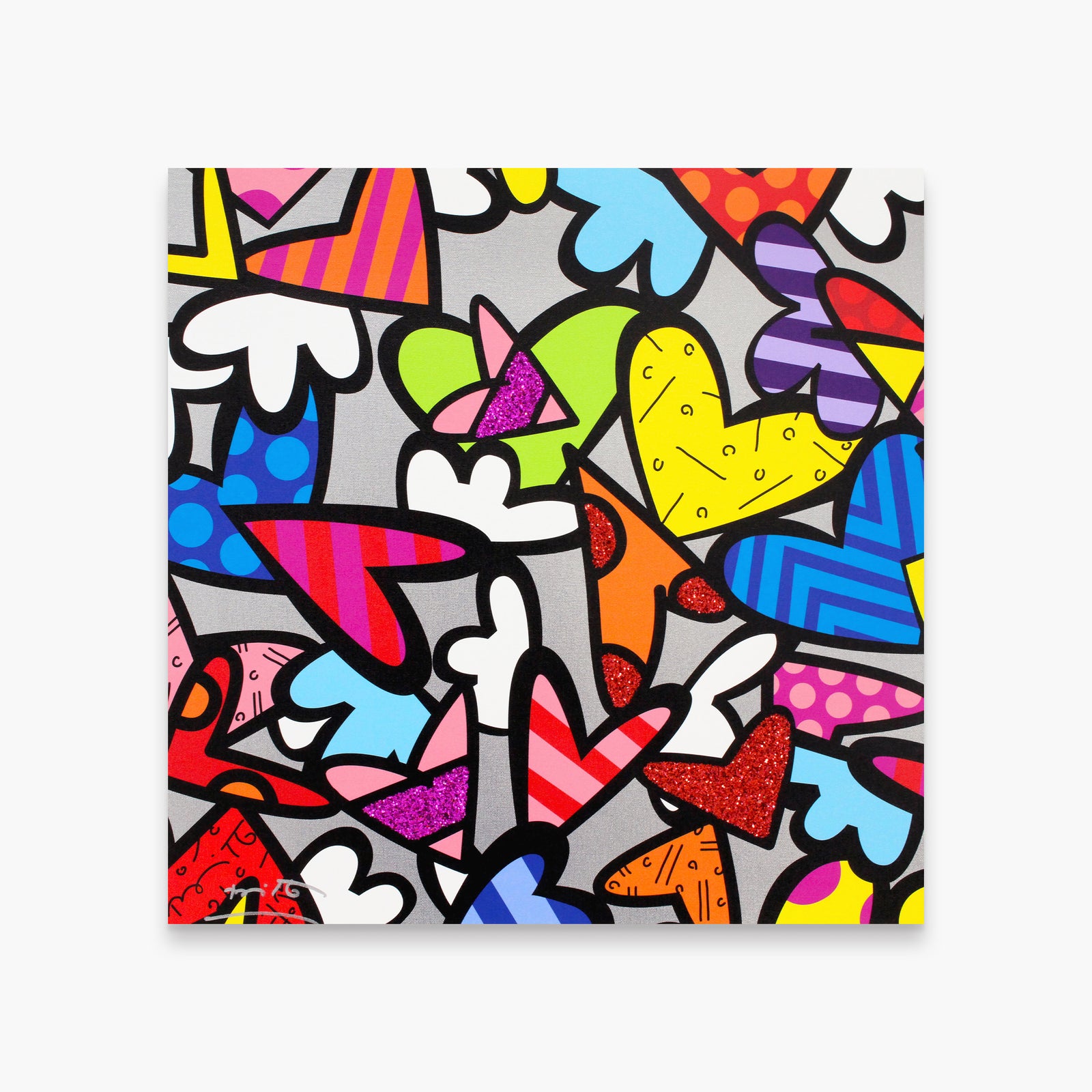 Romero Britto night love limited edition print  colorful pop art design