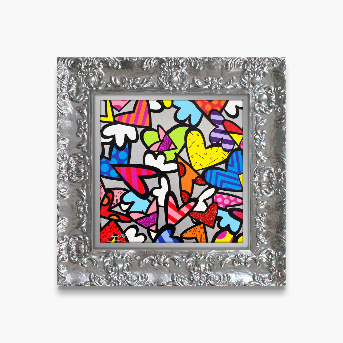 Romero Britto night love limited edition print  colorful pop art design