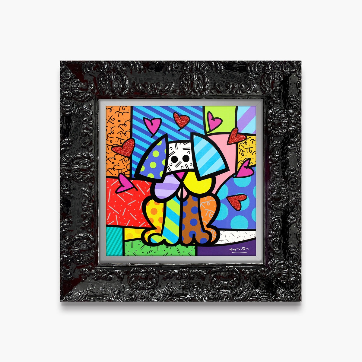 Romero Britto true love limited edition print  colorful pop art design