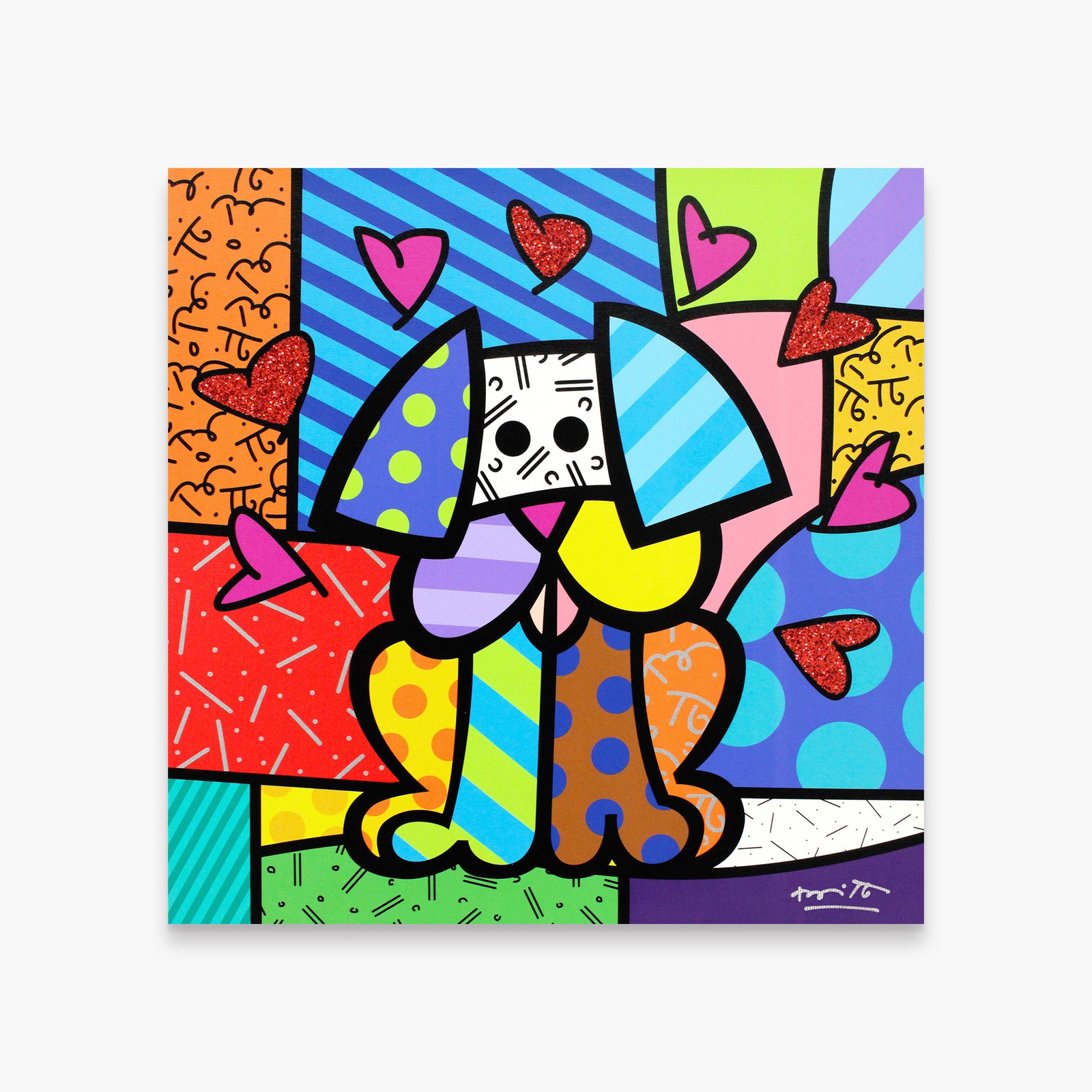 Romero Britto true love limited edition print  colorful pop art design