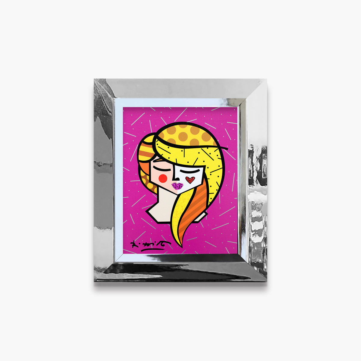 Romero Britto lily limited edition print  contemporary pop art piece