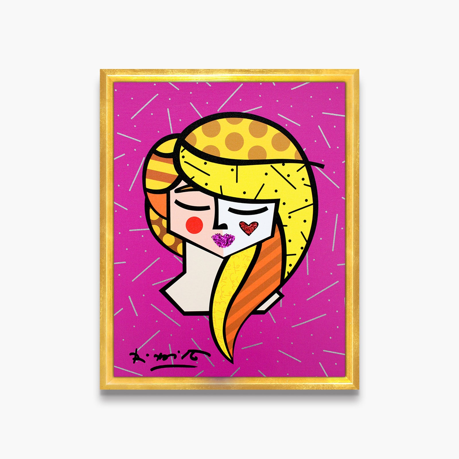 Romero Britto lily limited edition print  contemporary pop art piece