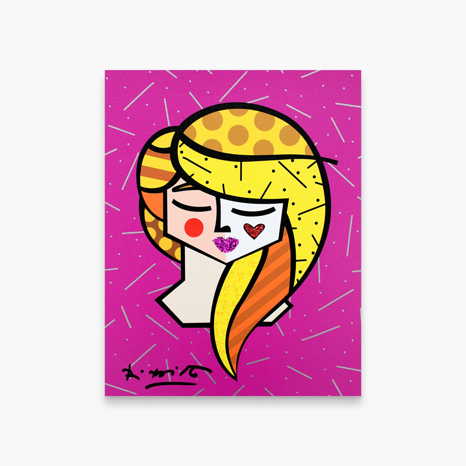 Romero Britto lily limited edition print  colorful pop art design
