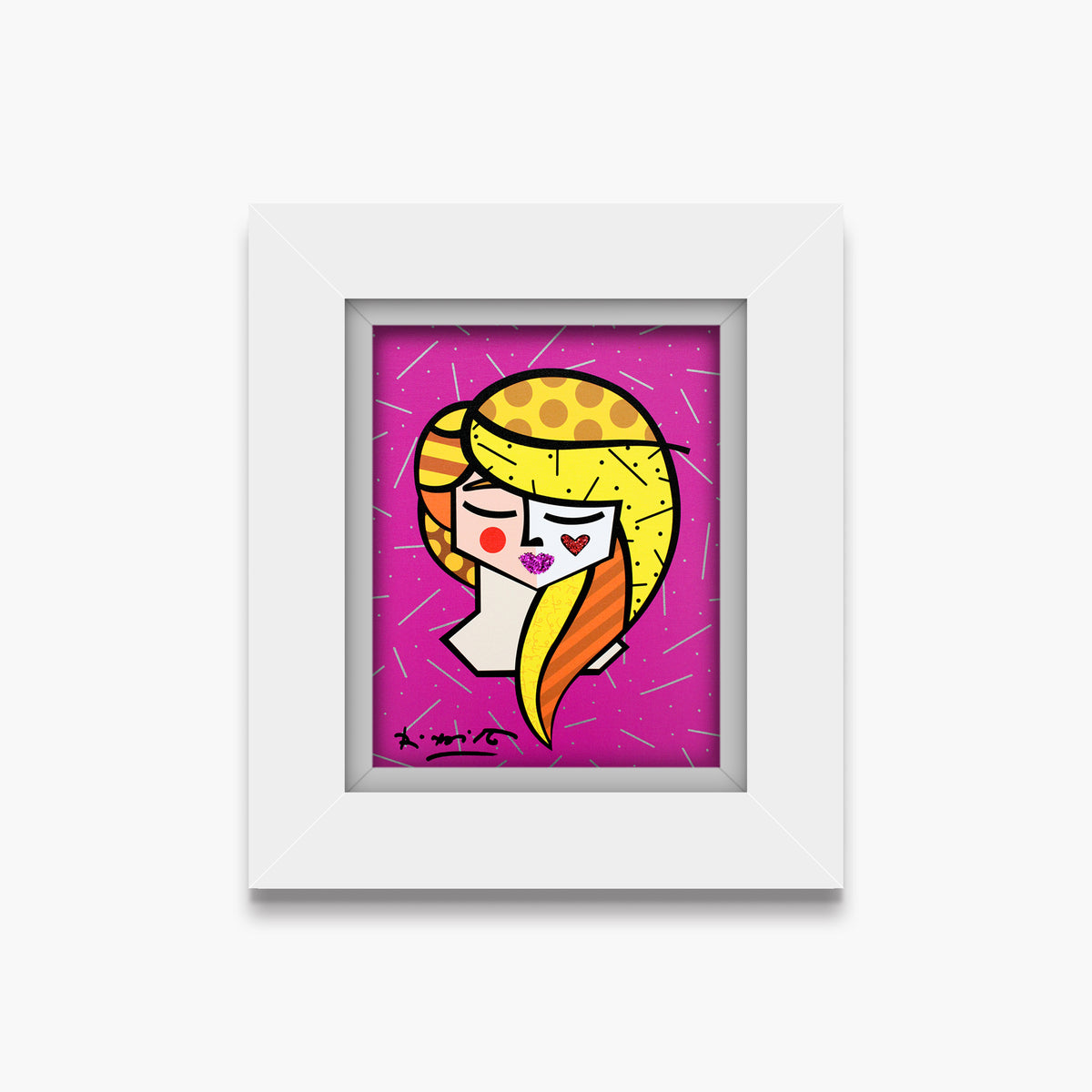 Romero Britto lily limited edition print  contemporary pop art piece