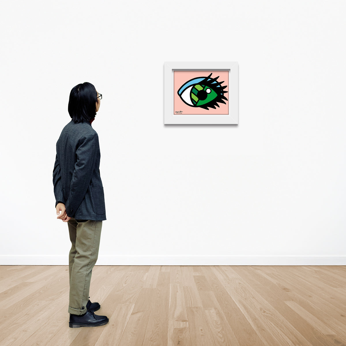 modern pop art green eyes limited edition print  vibrant home decor