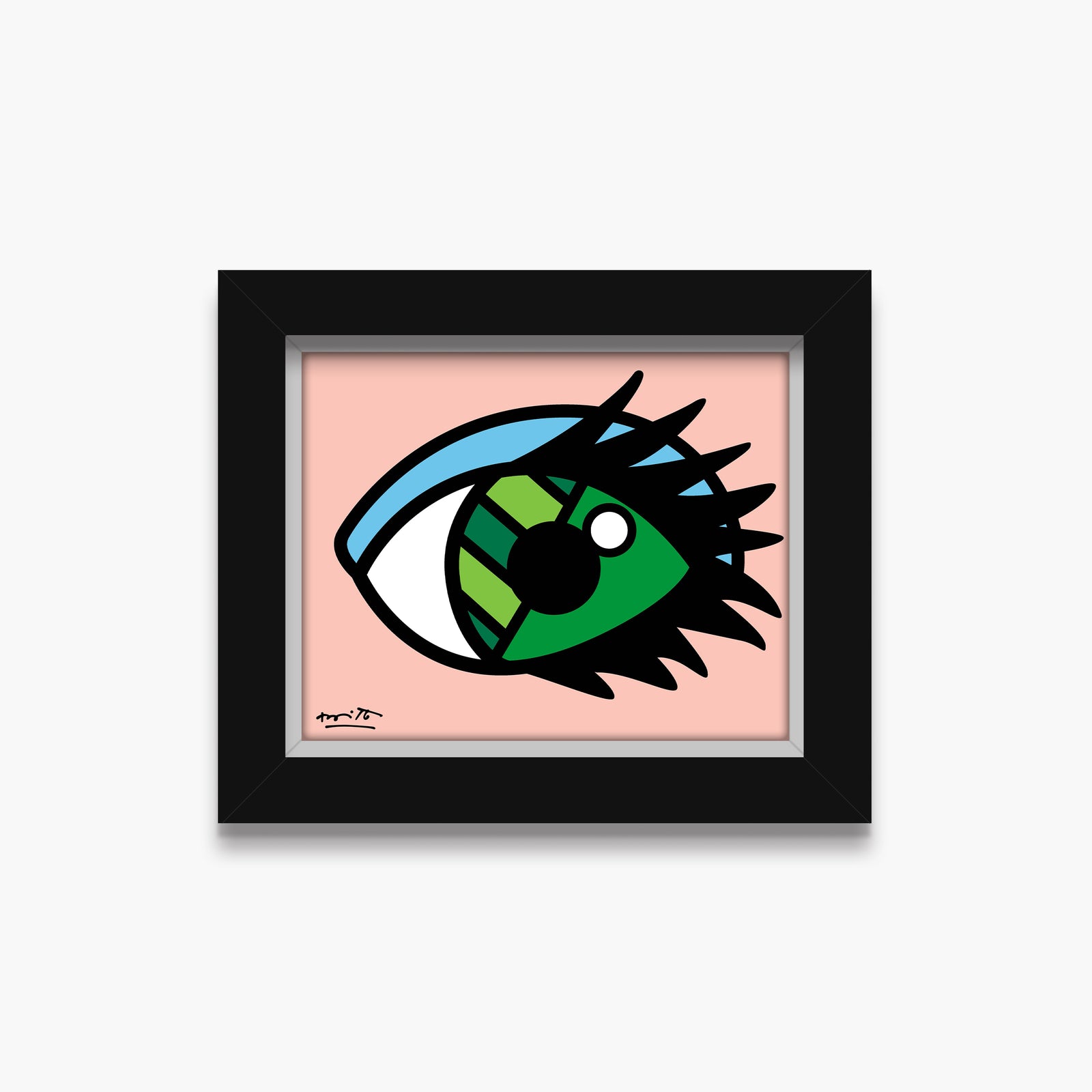green eyes limited edition print  artistic colorful design collectible