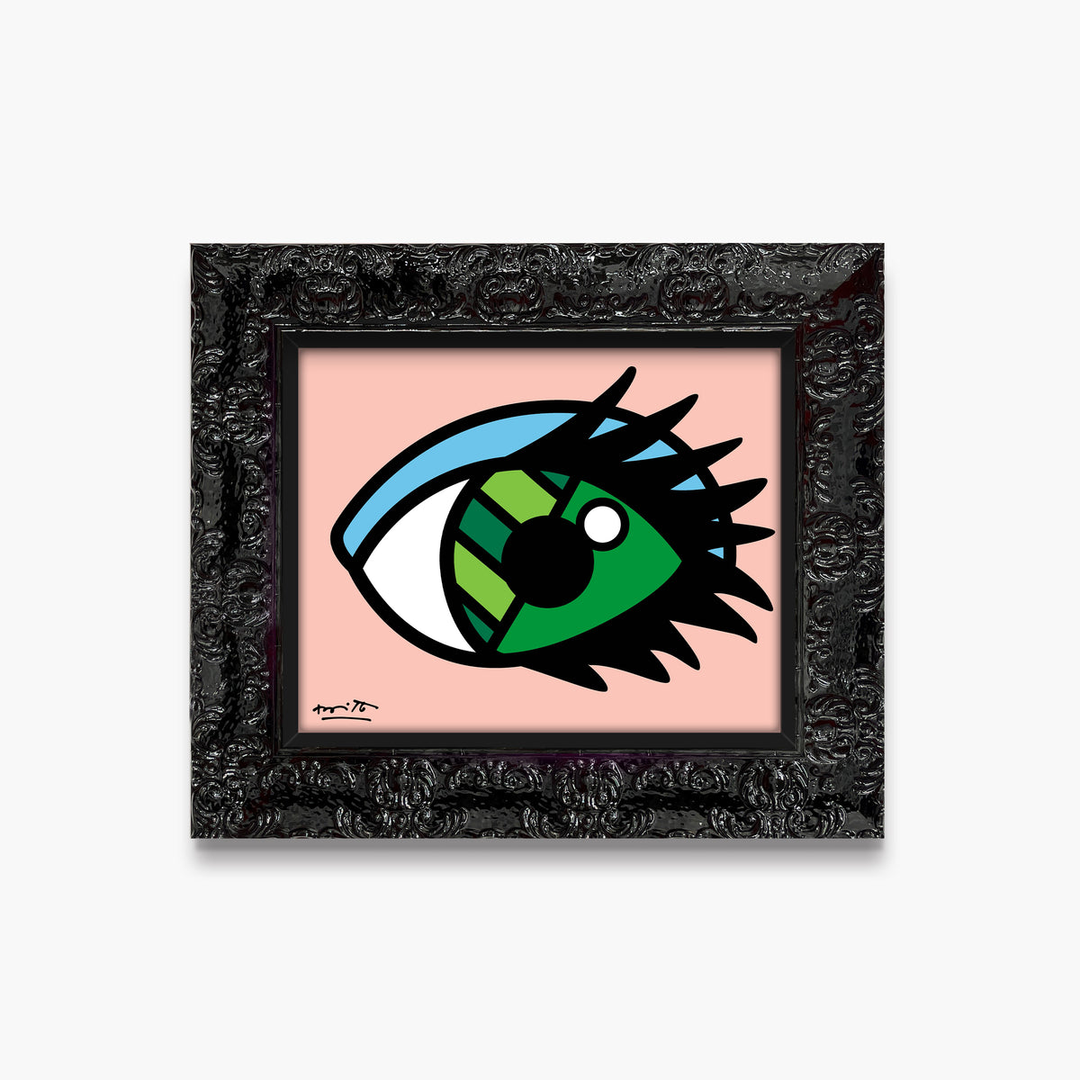 modern pop art green eyes limited edition print  vibrant home decor