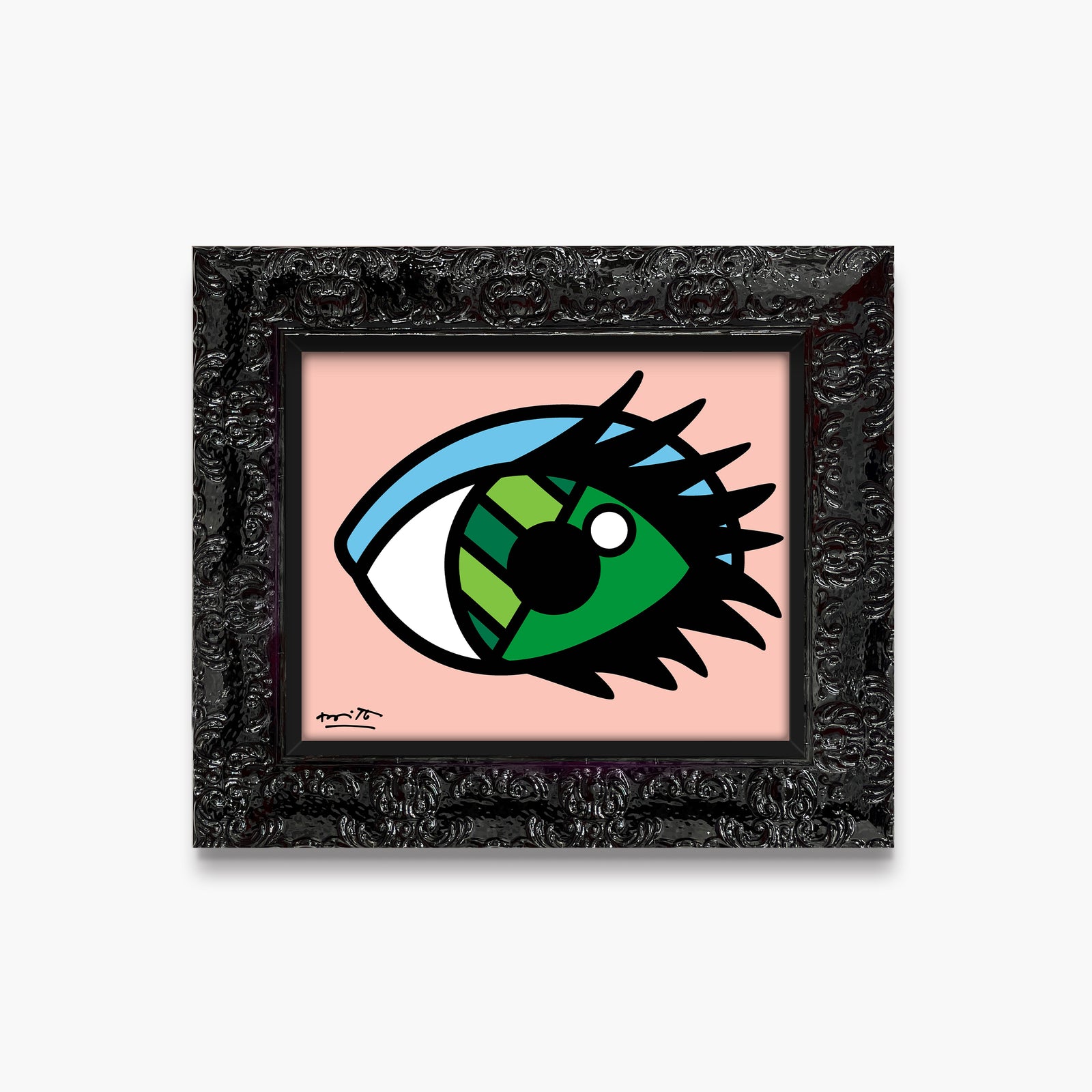 modern pop art green eyes limited edition print  vibrant home decor