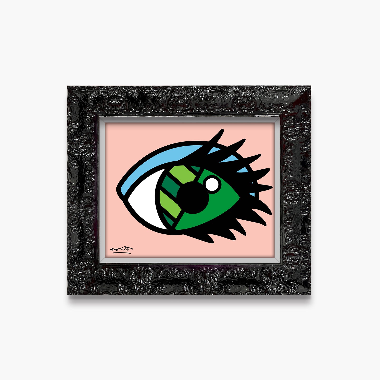 green eyes limited edition print  artistic colorful design collectible