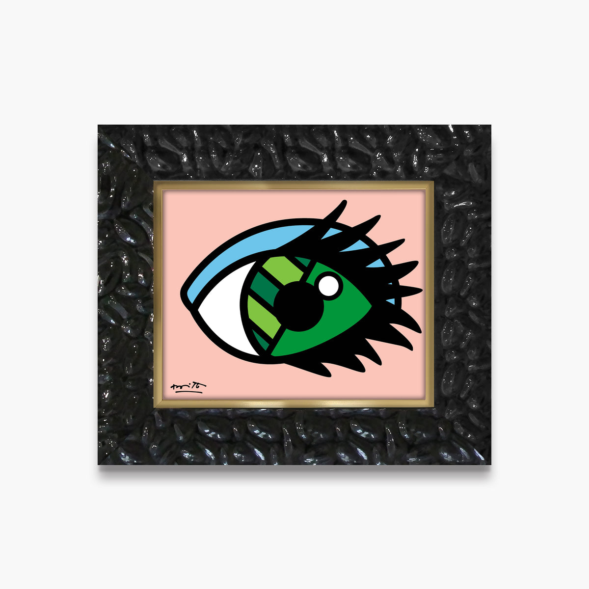 Romero Britto green eyes limited edition print  contemporary pop art piece