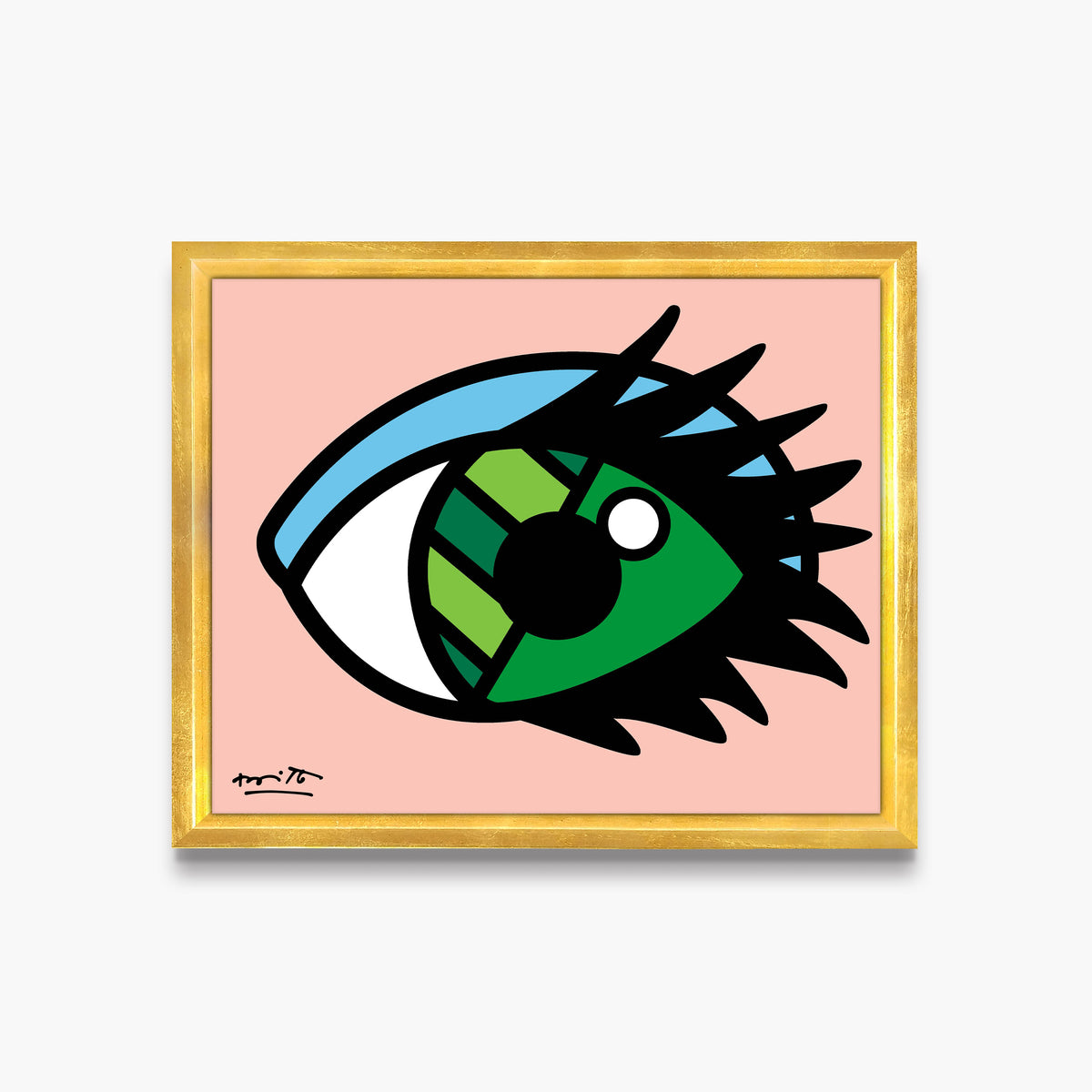 Romero Britto green eyes limited edition print  colorful pop art design