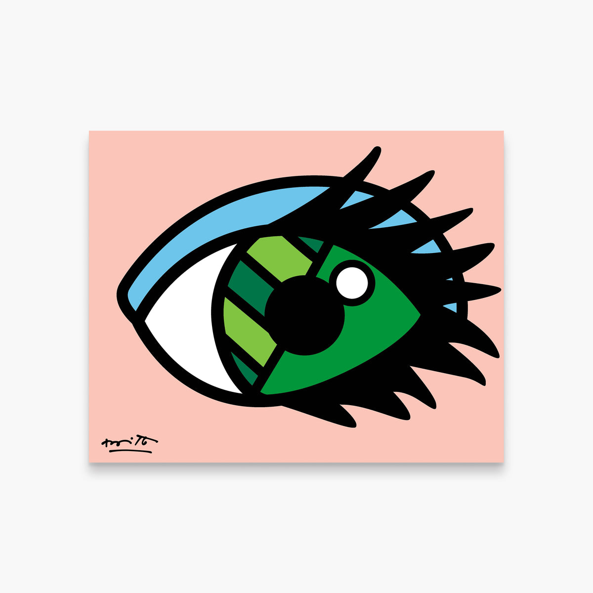Romero Britto green eyes limited edition print  colorful pop art design