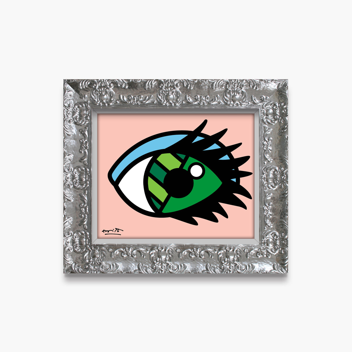 Romero Britto green eyes limited edition print  colorful pop art design