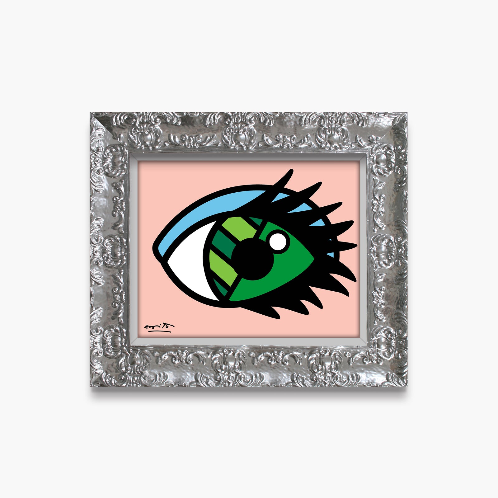 Romero Britto green eyes limited edition print  colorful pop art design