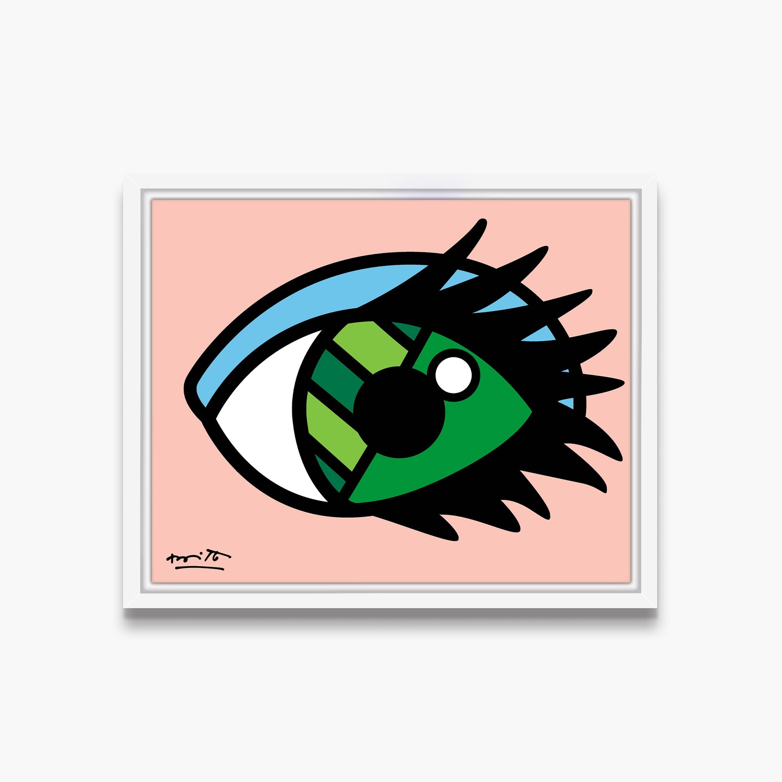Romero Britto green eyes limited edition print  contemporary pop art piece