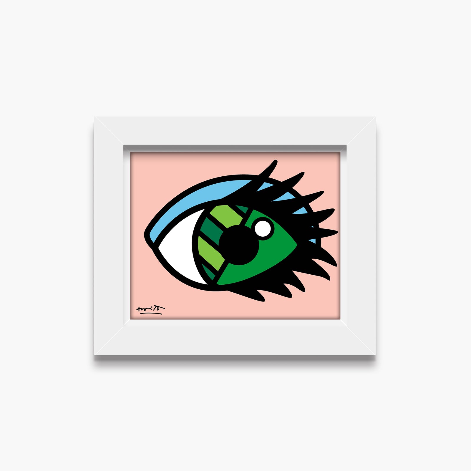 modern pop art green eyes limited edition print  vibrant home decor