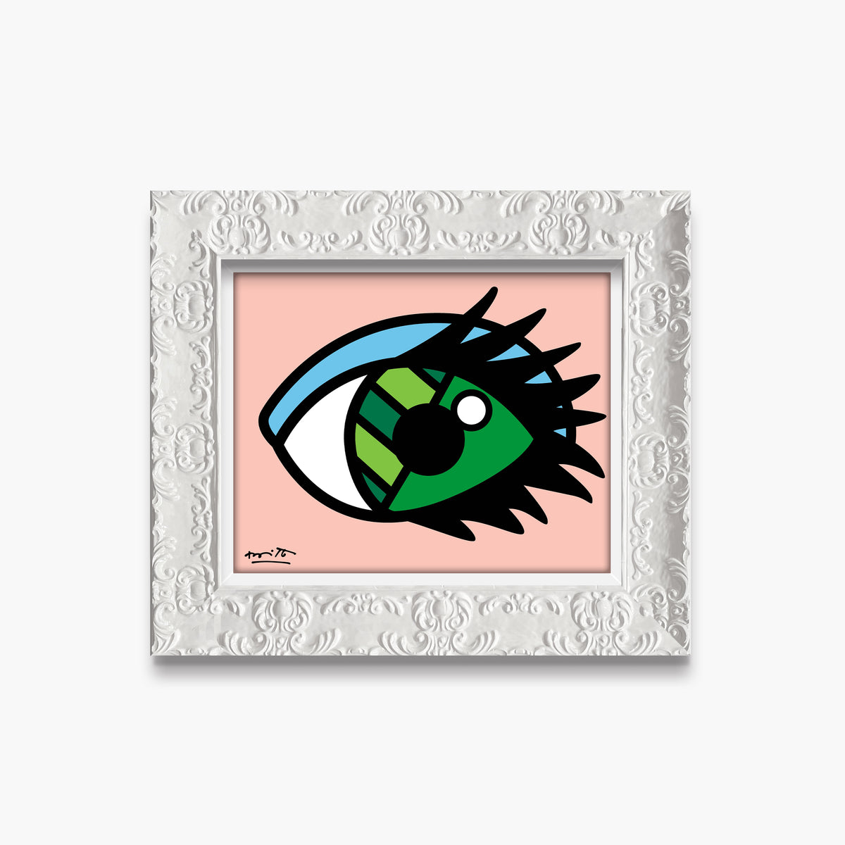 Romero Britto green eyes limited edition print  colorful pop art design