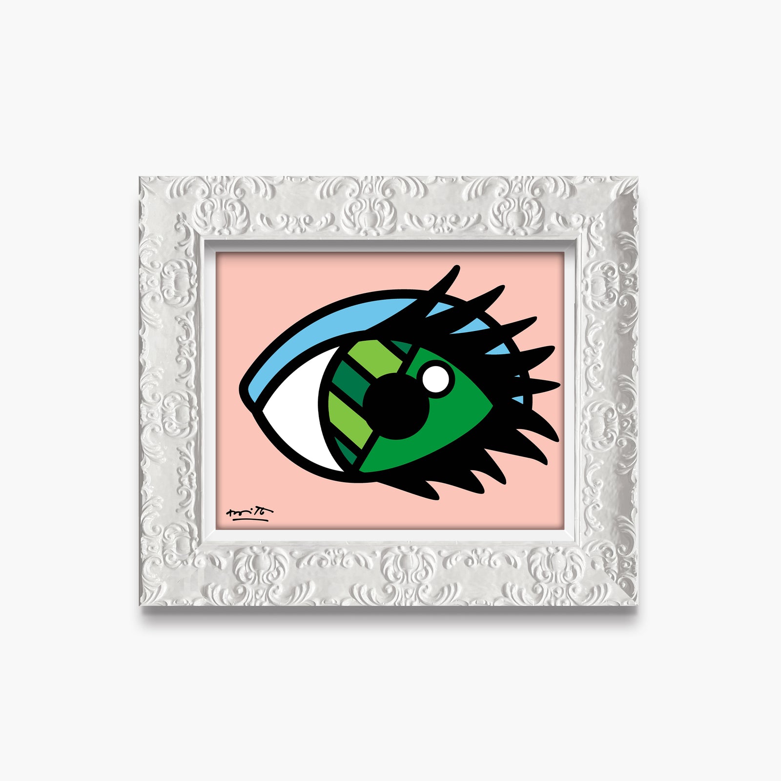 Romero Britto green eyes limited edition print  colorful pop art design