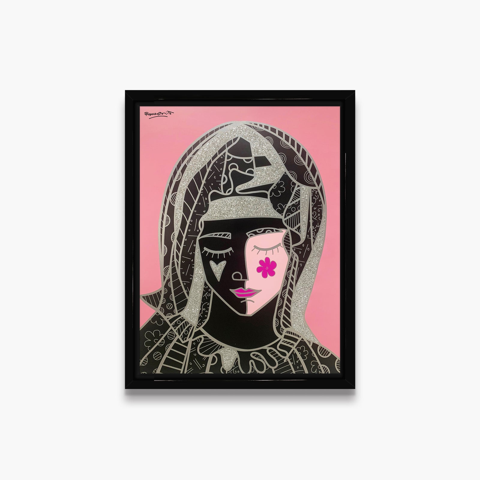 modern pop art mother in pink silver limited  vibrant home decor