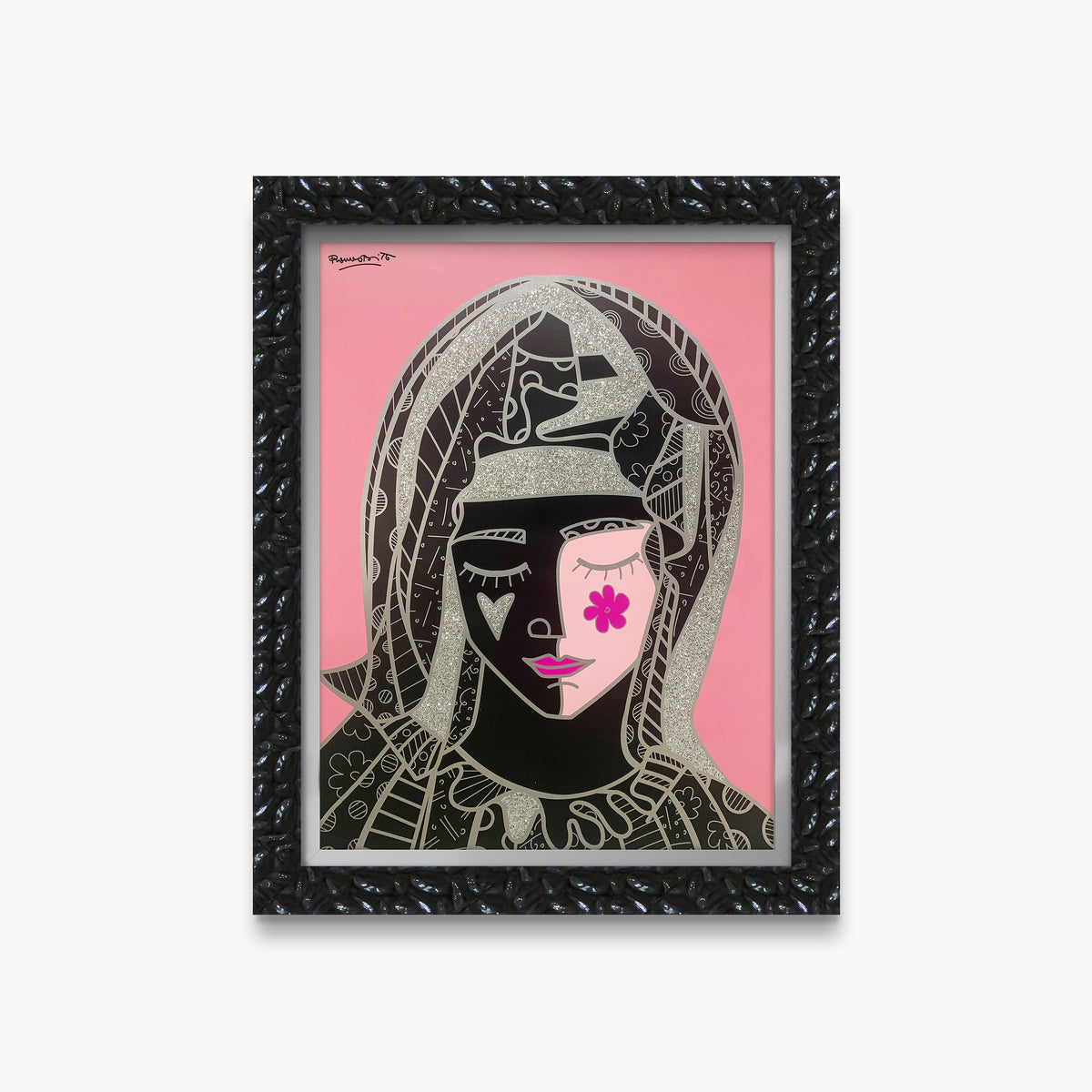 modern pop art mother in pink silver limited  vibrant home decor