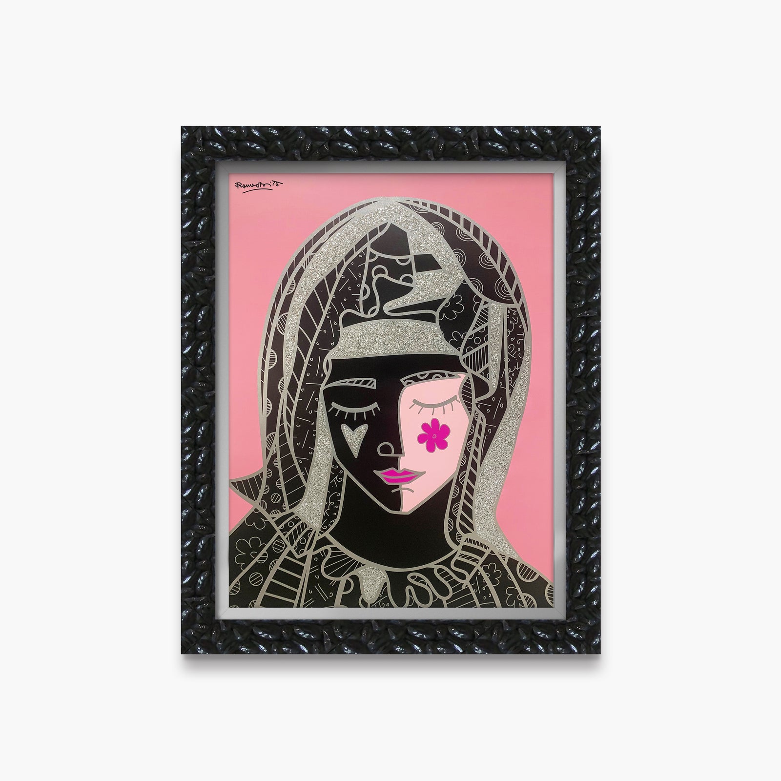 modern pop art mother in pink silver limited  vibrant home decor
