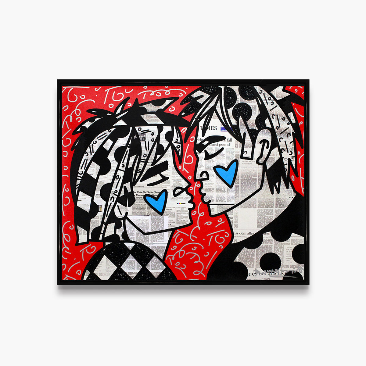 Romero Britto soulmates limited edition print  contemporary pop art piece