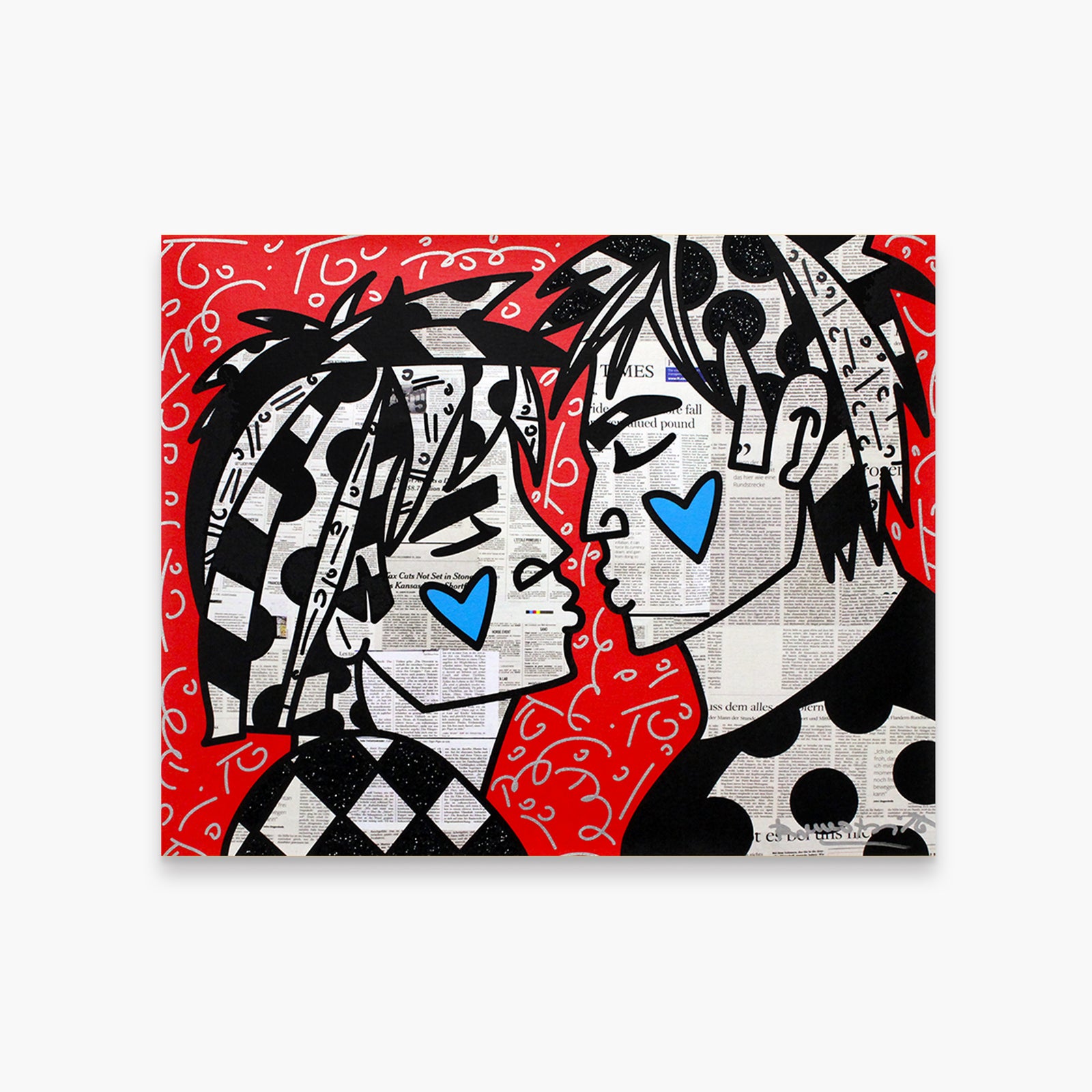 Romero Britto soulmates limited edition print  colorful pop art design