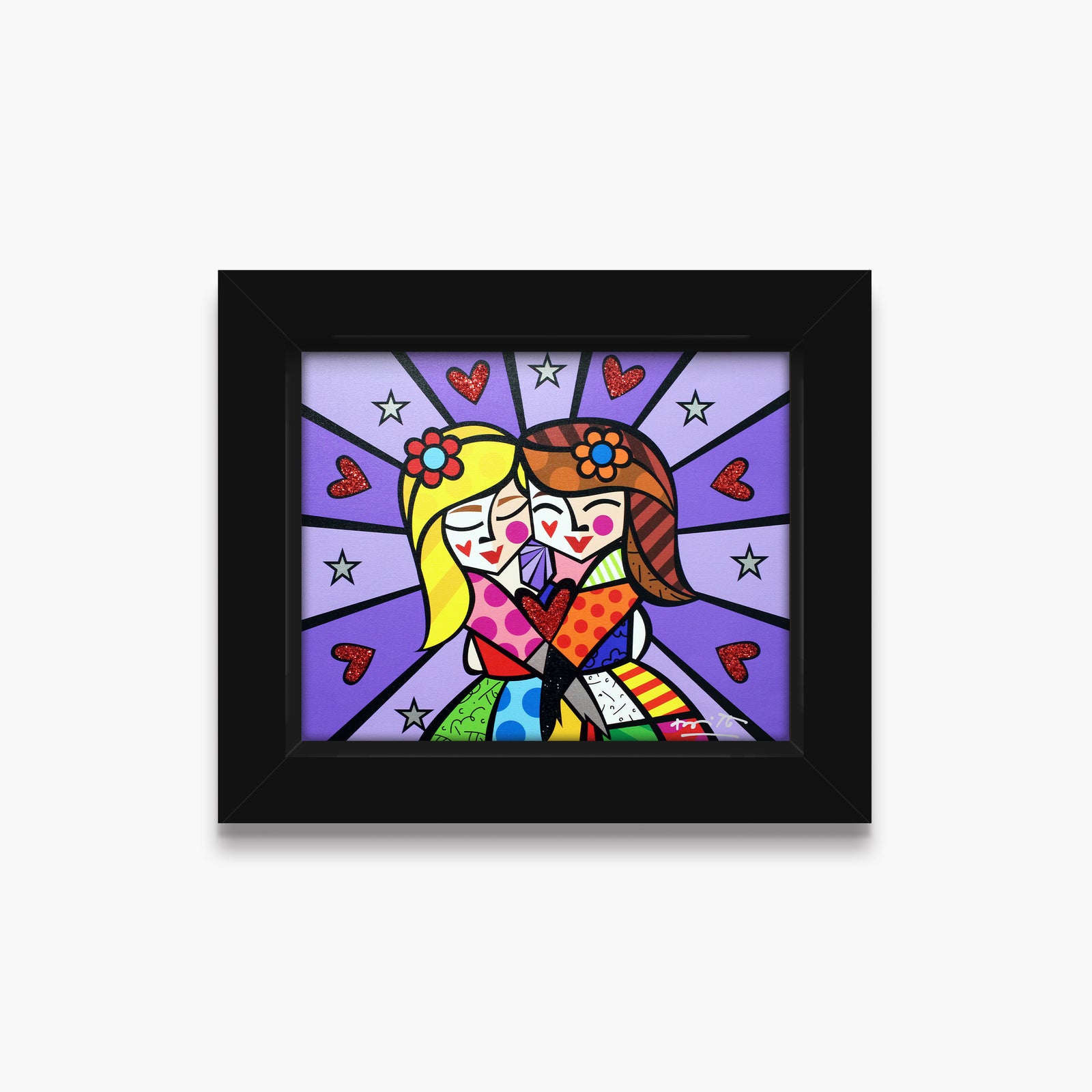 Romero Britto happiness limited edition print  colorful pop art design