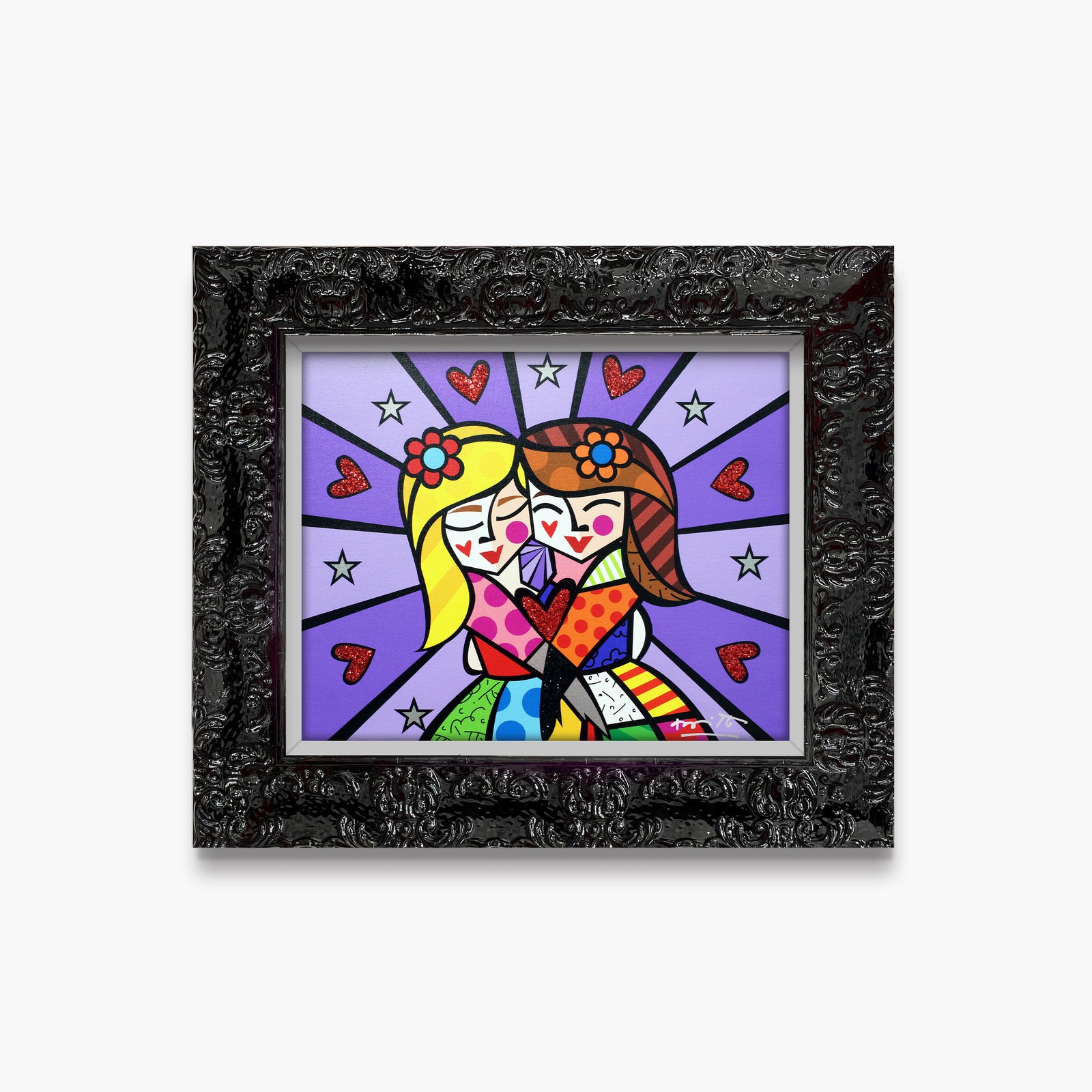 Romero Britto happiness limited edition print  colorful pop art design