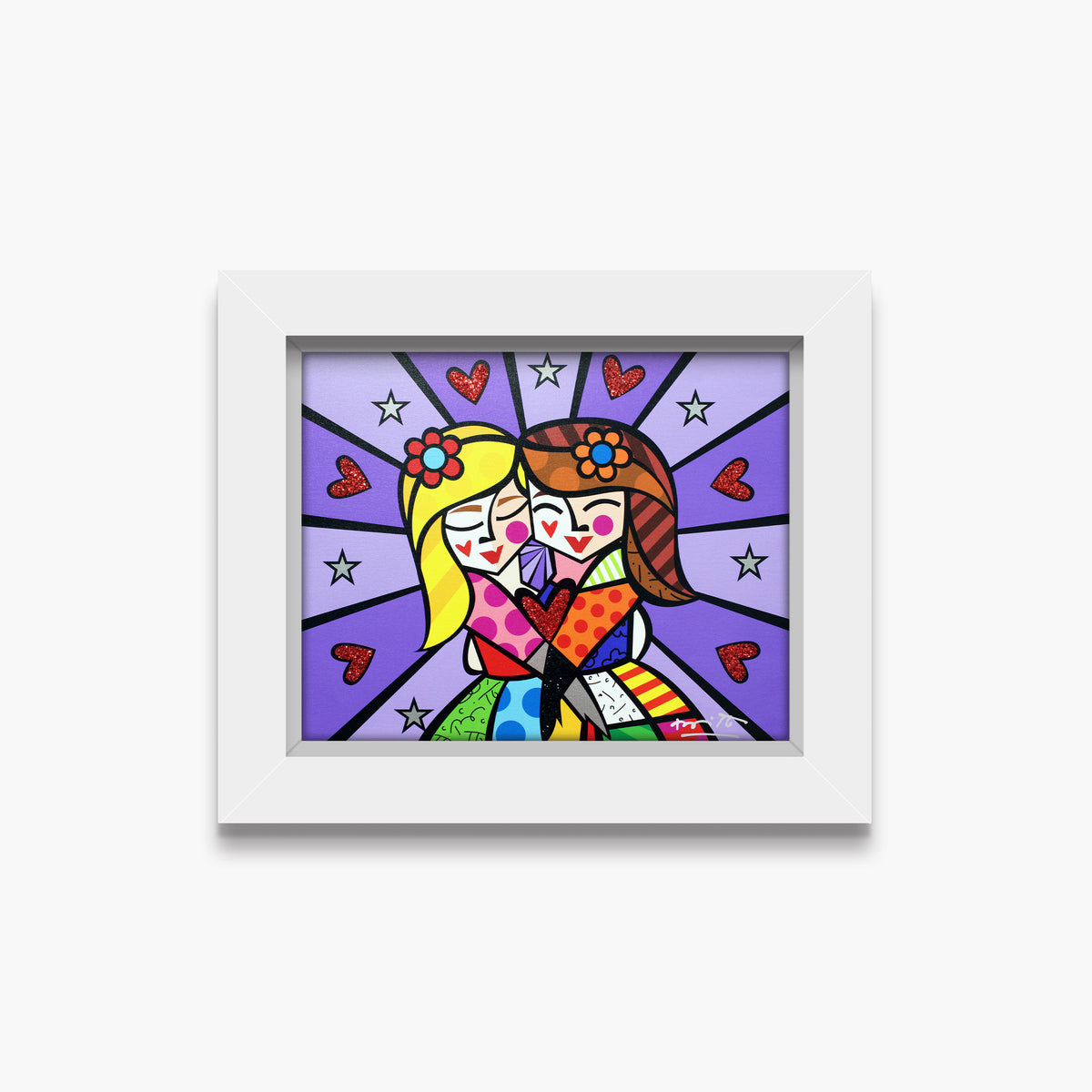 Romero Britto happiness limited edition print  contemporary pop art piece