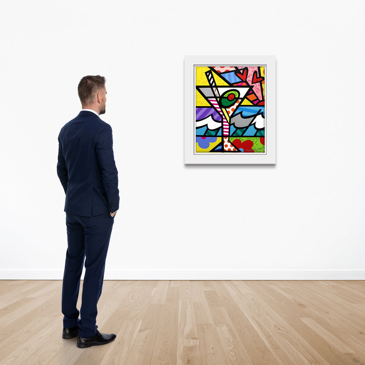 modern pop art britto martini limited edition print  vibrant home decor