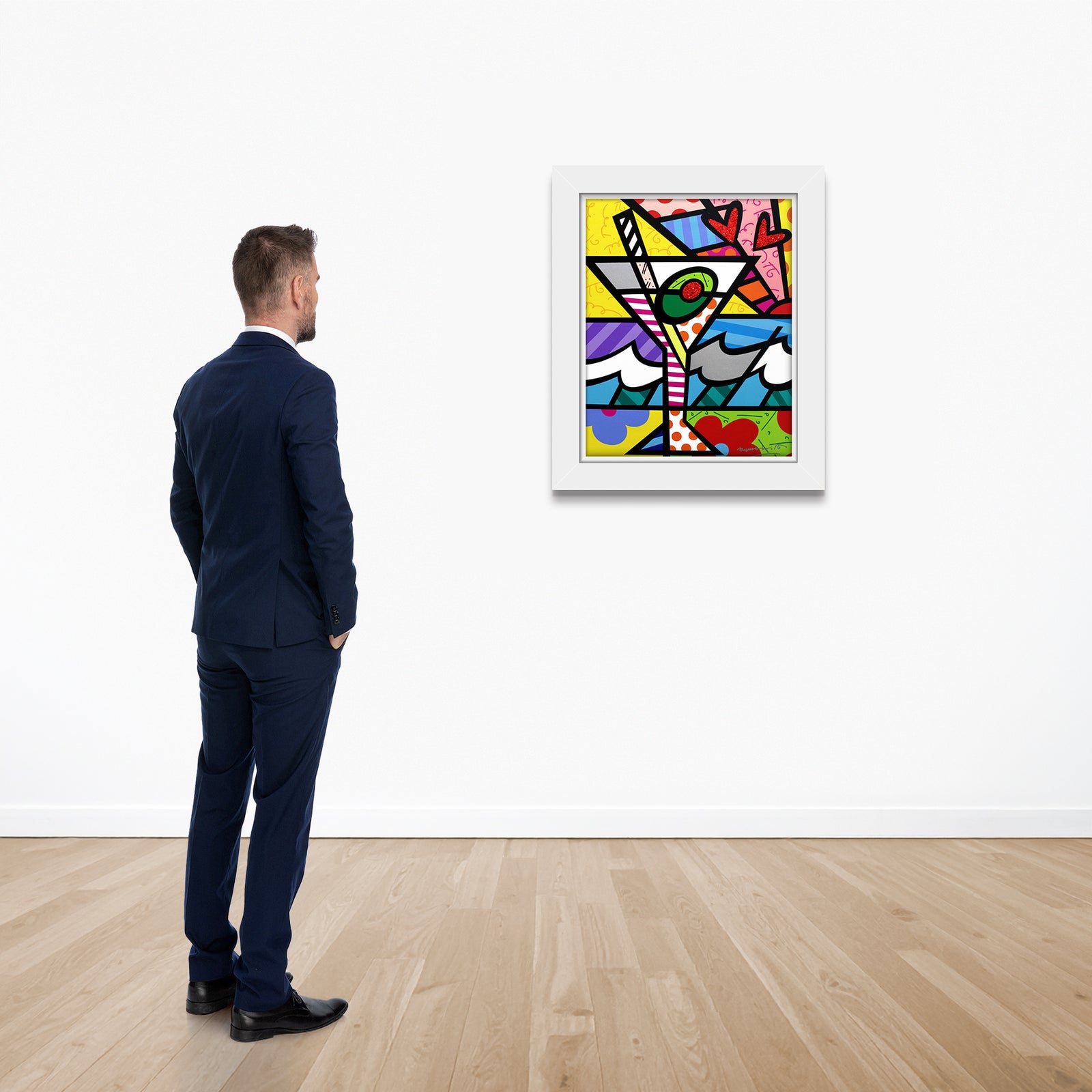 modern pop art britto martini limited edition print  vibrant home decor