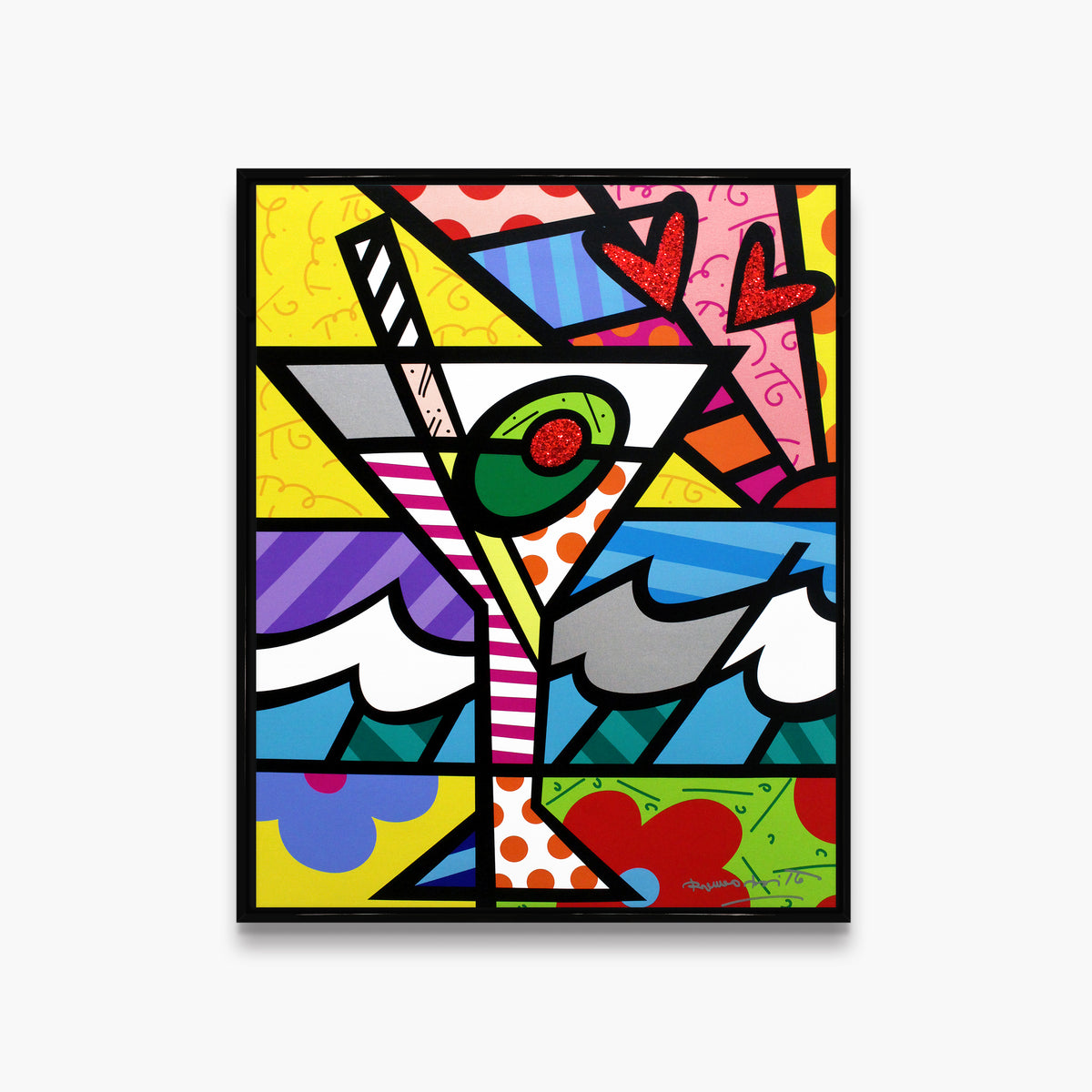 britto martini limited edition print  artistic colorful design collectible