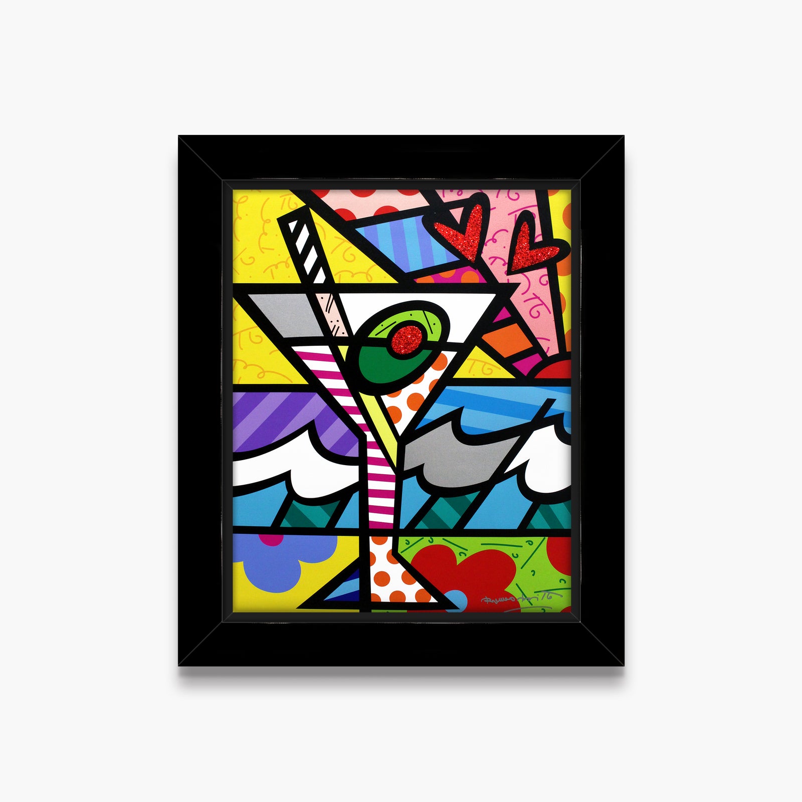 Romero Britto britto martini limited edition print  colorful pop art design