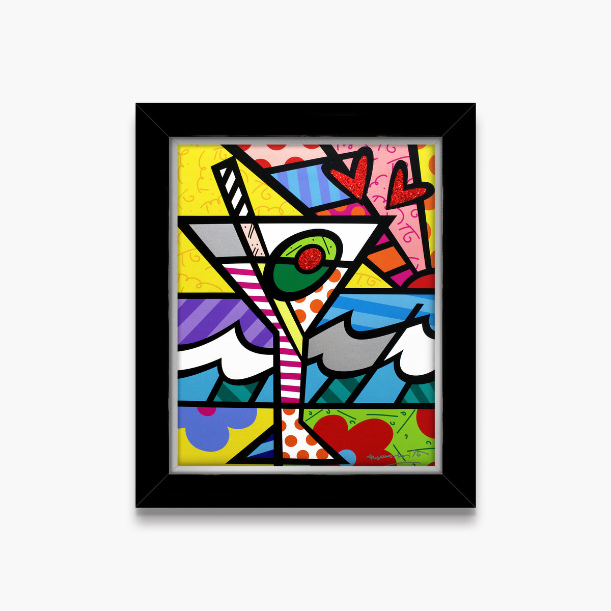 britto martini limited edition print  artistic colorful design collectible