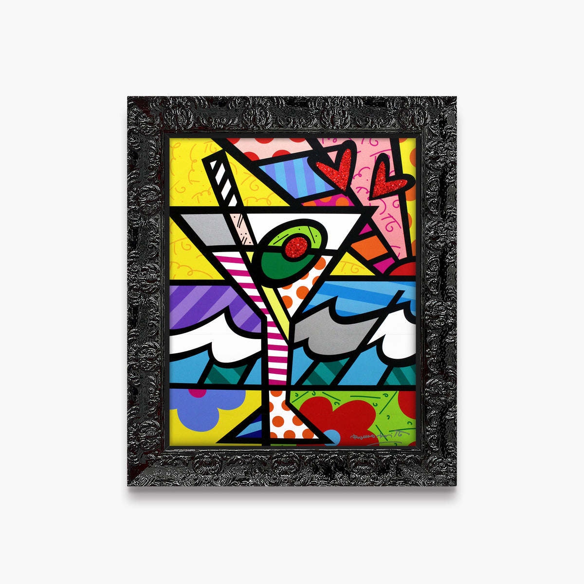 Romero Britto britto martini limited edition print  contemporary pop art piece