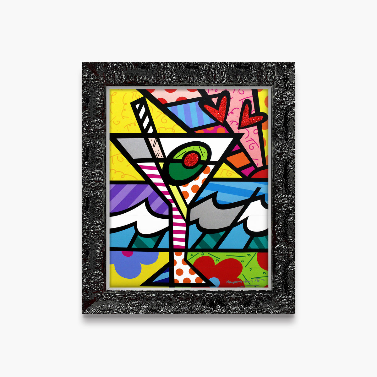 britto martini limited edition print  artistic colorful design collectible