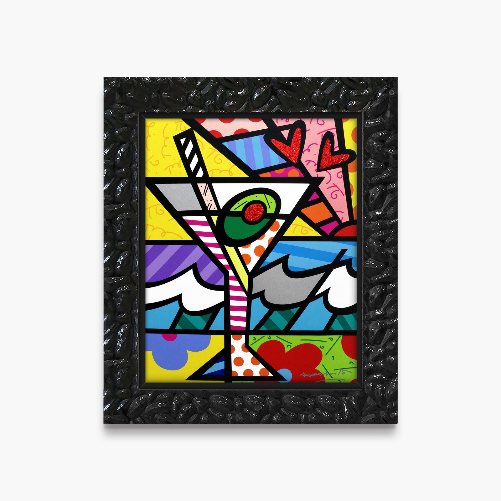 Romero Britto britto martini limited edition print  contemporary pop art piece
