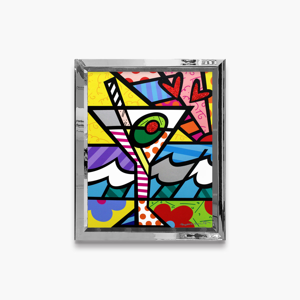 modern pop art britto martini limited edition print  vibrant home decor