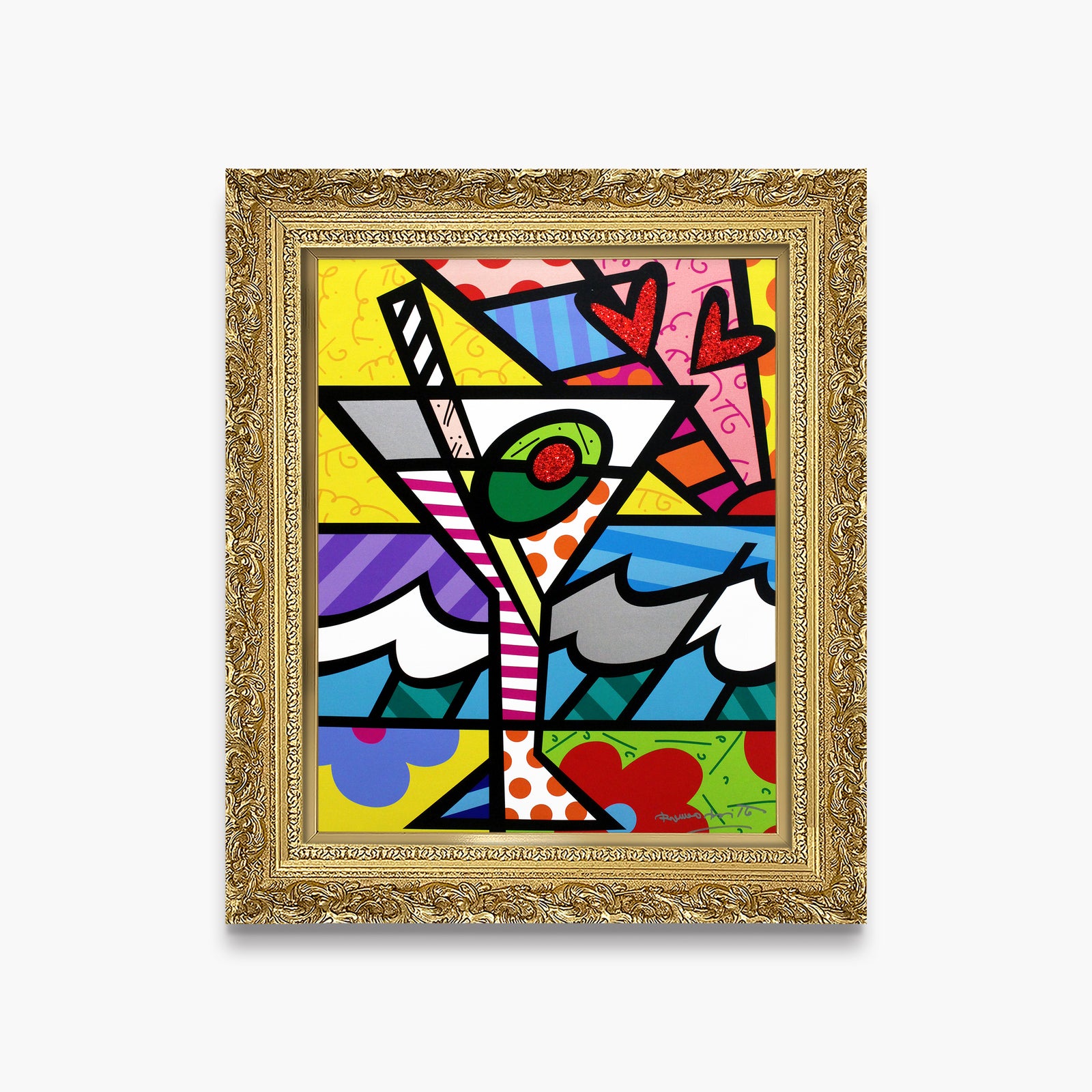modern pop art britto martini limited edition print  vibrant home decor