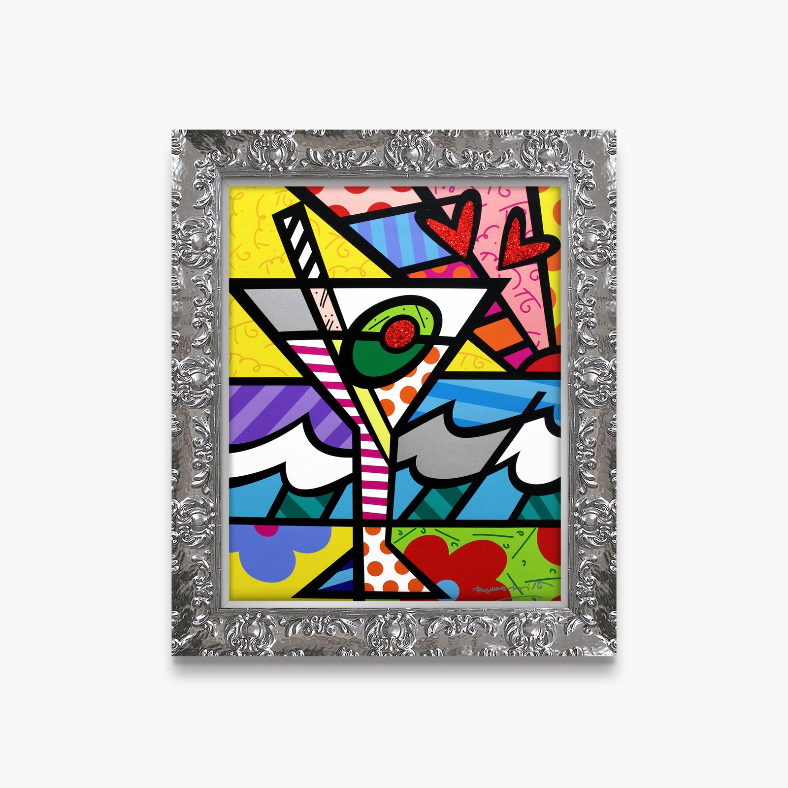 Romero Britto britto martini limited edition print  colorful pop art design