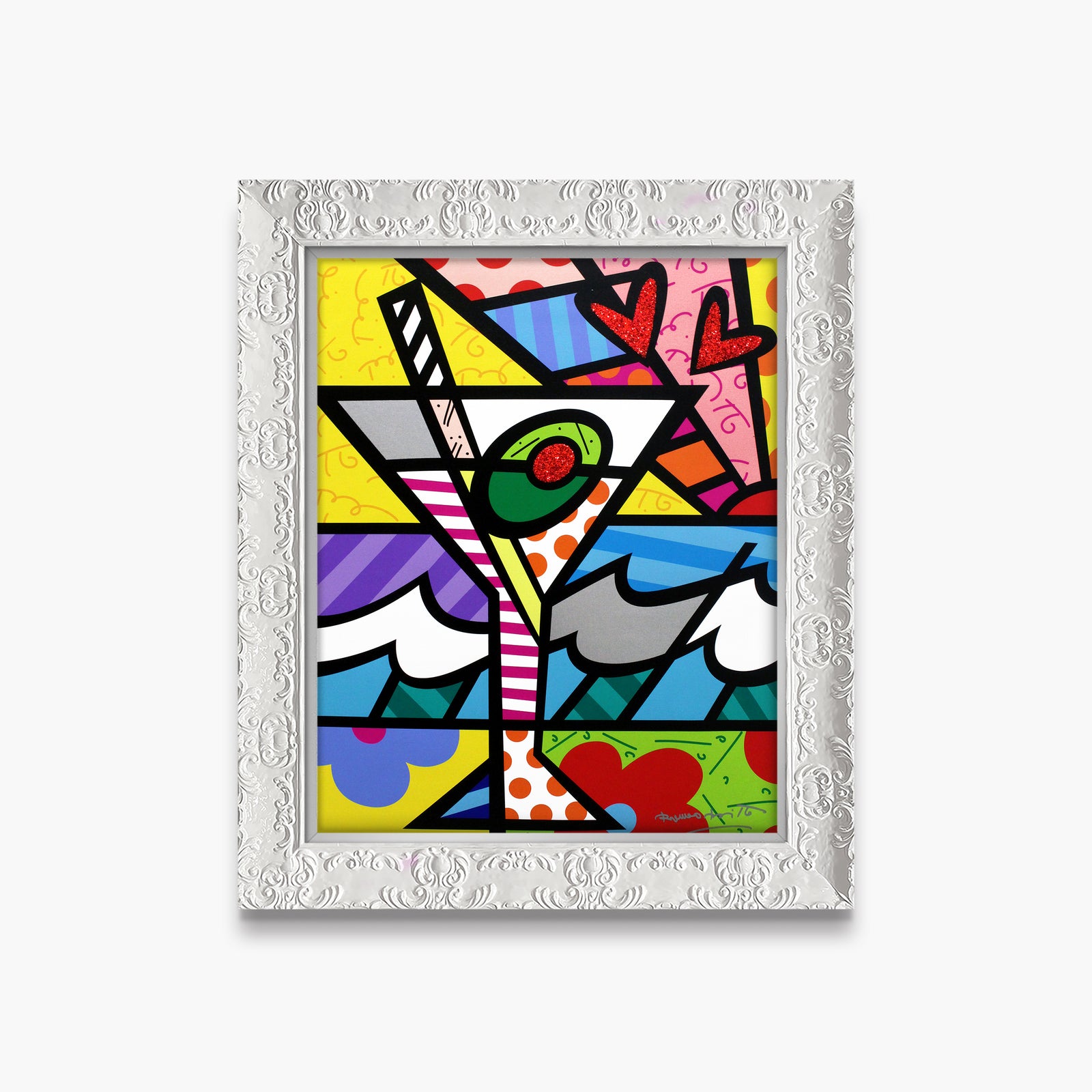britto martini limited edition print  artistic colorful design collectible
