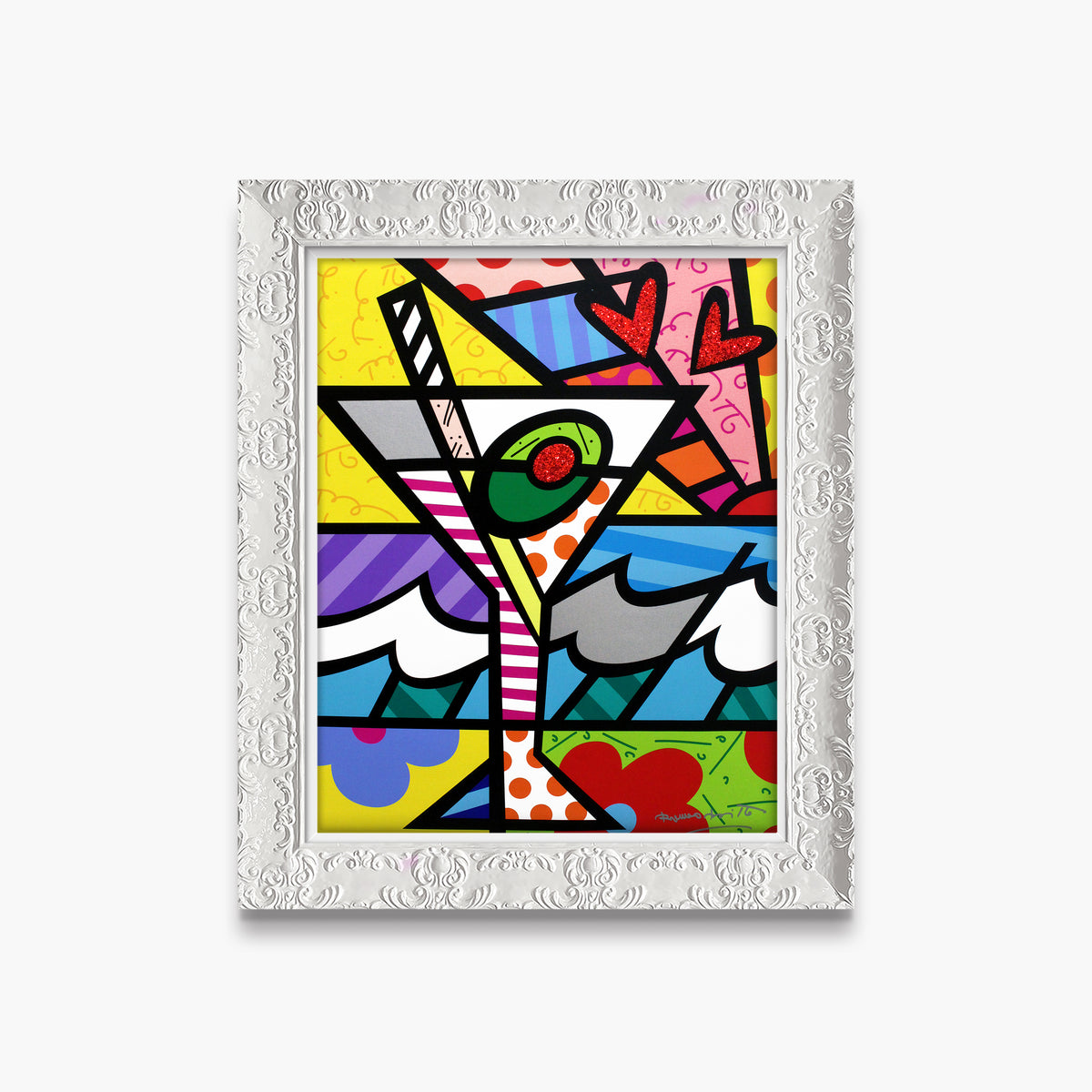 modern pop art britto martini limited edition print  vibrant home decor